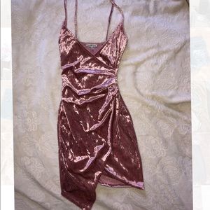Pink velvet dress
